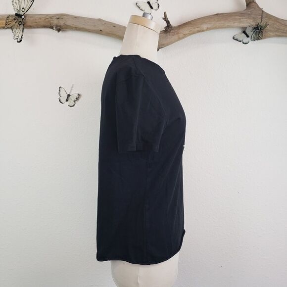 Zara pearl beaded star black tee - Picture 4 of 5